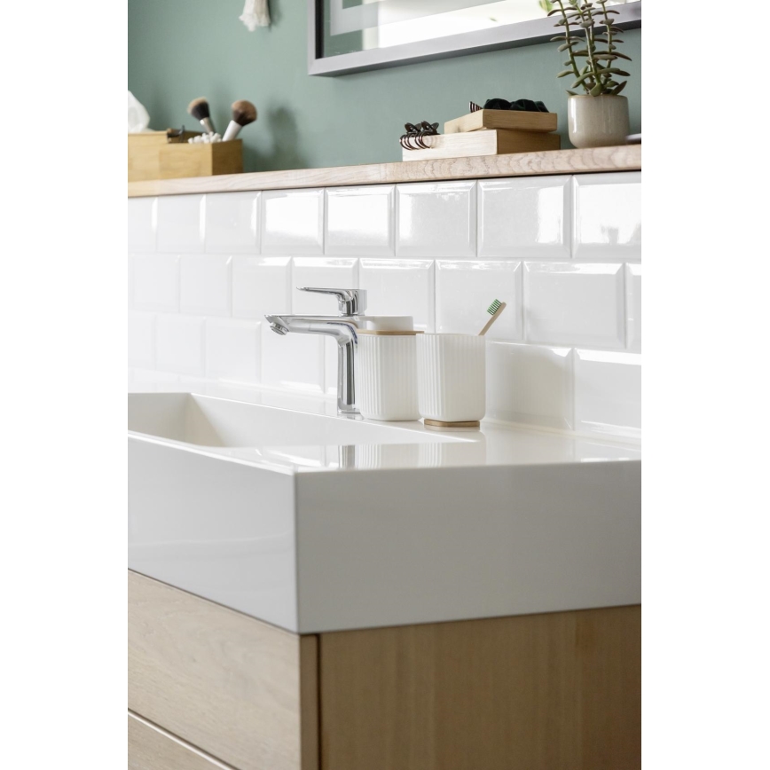 WENKO 25294100 - Dávkovač mýdla ROTELLO 8,9x12,7 cm bílá/hnědá