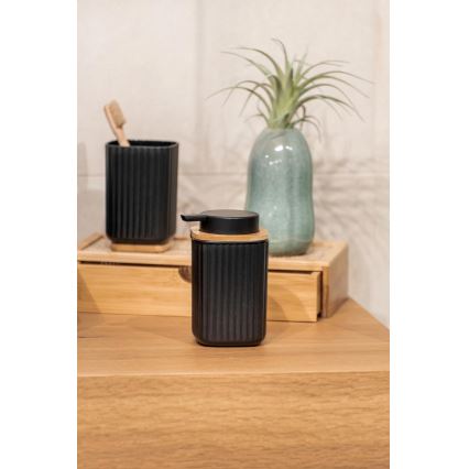WENKO 25297100 - Kelímek na zubní kartáček ROTELLO 8,5x11 cm černá/hnědá