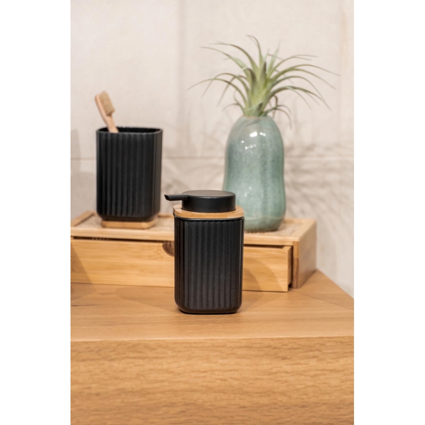 WENKO 25297100 - Kelímek na zubní kartáček ROTELLO 8,5x11 cm černá/hnědá