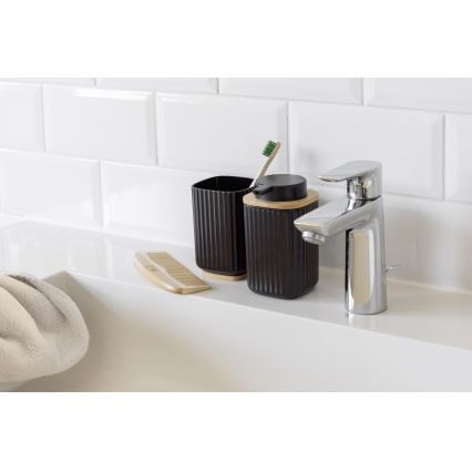 WENKO 25297100 - Kelímek na zubní kartáček ROTELLO 8,5x11 cm černá/hnědá