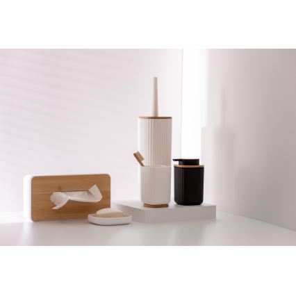 WENKO 25298100 - Dávkovač mýdla ROTELLO 8,9x12,7 cm černá/hnědá