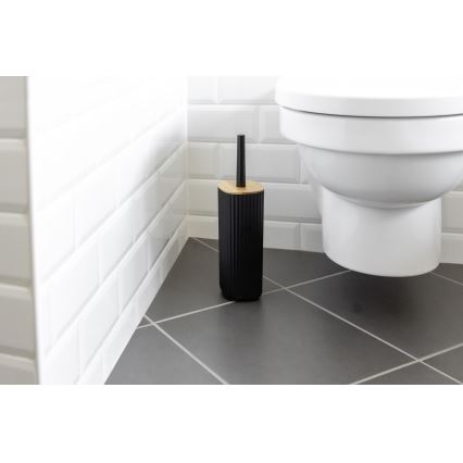 WENKO 25304100 - WC set ROTELLO 10x36 cm černá/hnědá