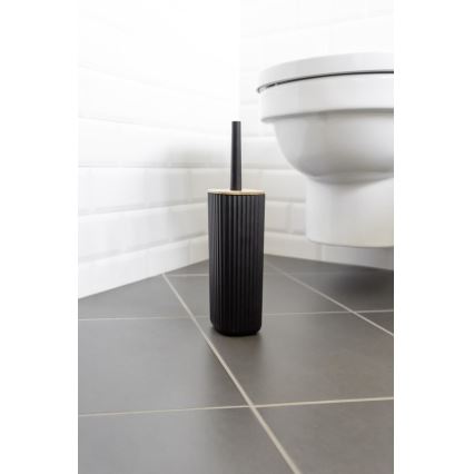 WENKO 25304100 - WC set ROTELLO 10x36 cm černá/hnědá