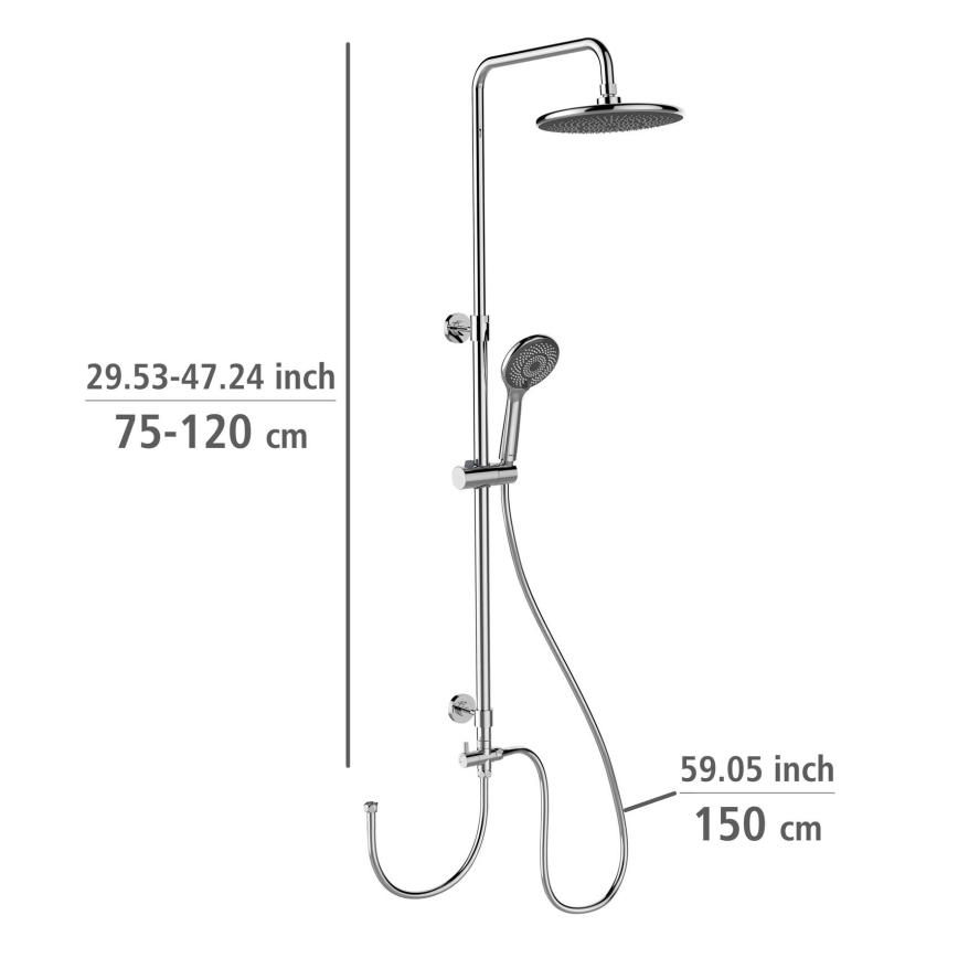 WENKO 25310100 - Sprchový set WATERSAVING SYSTEM nerez/lesklý chrom