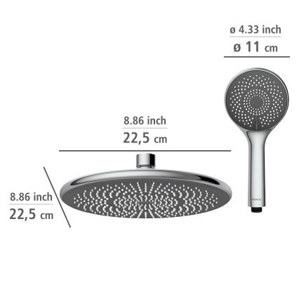 WENKO 25310100 - Sprchový set WATERSAVING SYSTEM nerez/lesklý chrom