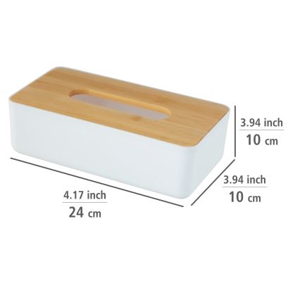 WENKO 25318100 - Kosmetický box ROTELLO 24x12,7 cm bílá/hnědá