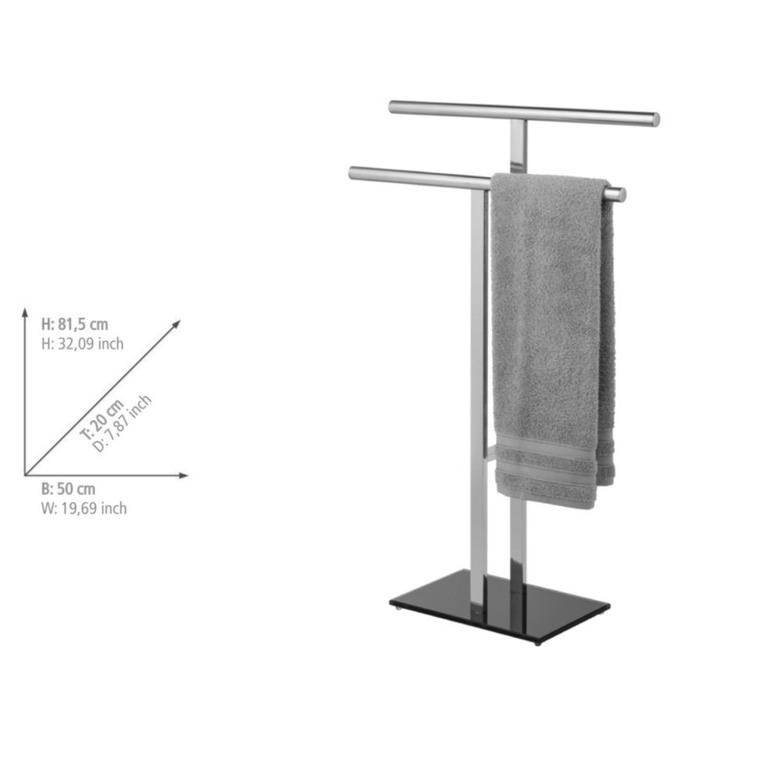 WENKO 25389100 - Stojan na ručníky LAVA 50x81,5 cm nerez/stříbrná/černá