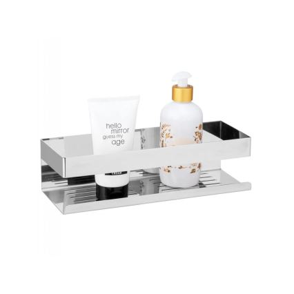 WENKO 25413100-Polička TURBO-LOC GENOVA SHINE 30x10,5 cm stříbrná