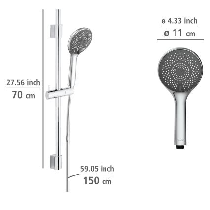 WENKO 25452100 - Sprchový set WATERSAVING SYSTEM 70 cm stříbrná