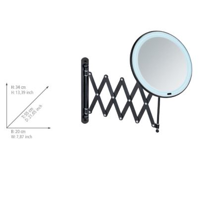 WENKO 25524100 - Zrcadlo BARONA 20x34 cm černá