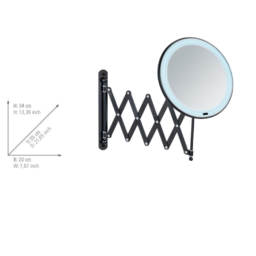 WENKO 25524100 - Zrcadlo BARONA 20x34 cm černá