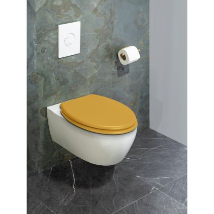 WENKO 25792100 - WC sedátko PRIMA 37x41 cm žlutá/stříbrná