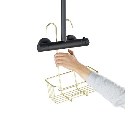 WENKO 25937100 - Sprchový koš MILO 25x36 cm nerez/zlatá/čirá