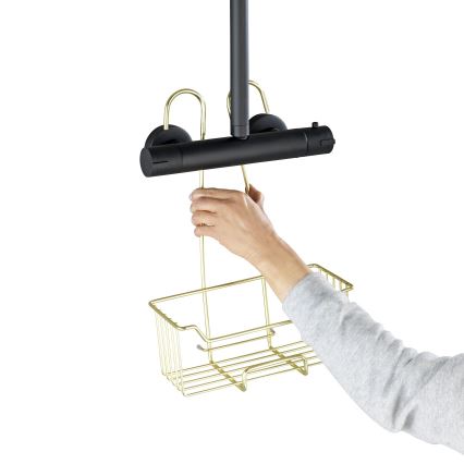 WENKO 25937100 - Sprchový koš MILO 25x36 cm nerez/zlatá/čirá