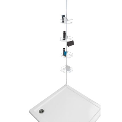 WENKO 26015100 - Rohová police DOLCEDO 31x230 cm nerez/bílá