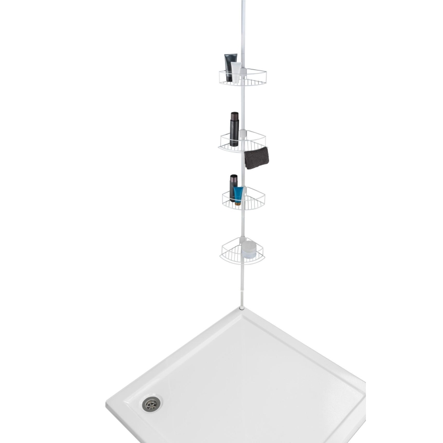 WENKO 26015100 - Rohová police DOLCEDO 31x230 cm nerez/bílá