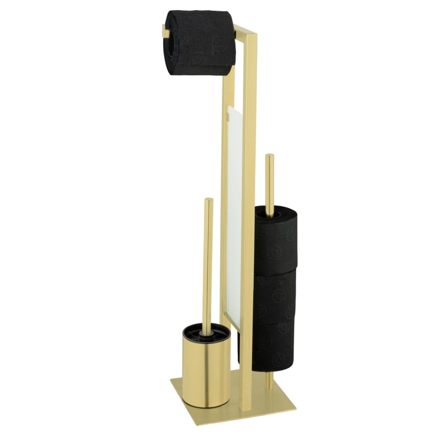 WENKO 26034100 - WC set RIVALTA 18x70 cm nerez/zlatá/bílá/černá