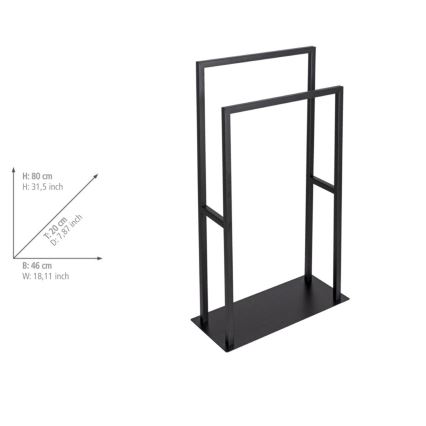 WENKO 26056100 - Stojan na ručníky RIVALTA 46x80 cm nerez/černá