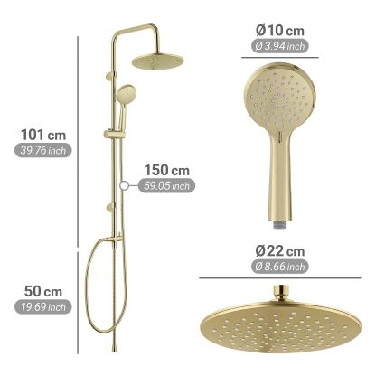 WENKO 26182100 - Sprchový systém YOUNG LINE 101 cm zlatá