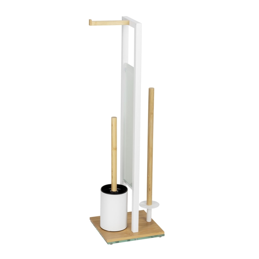 WENKO 26214100 - WC set RIVALTA 18x70 cm hnědá/bílá