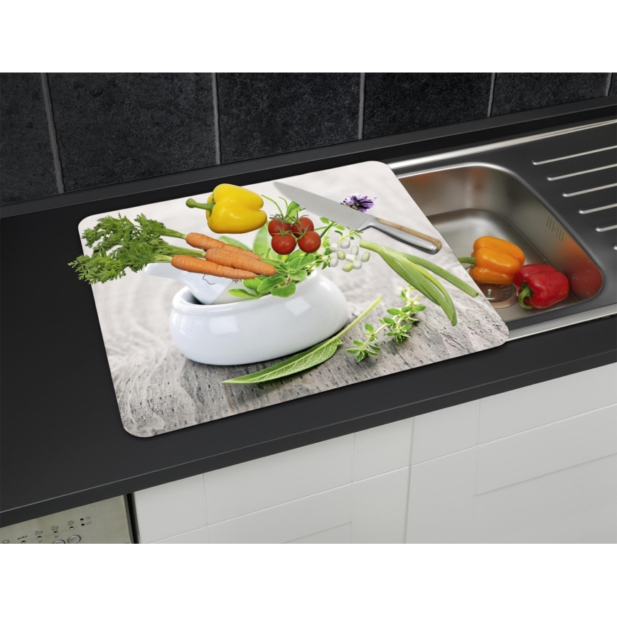WENKO 2712940500 - Deska ABDECKPLATTE - LEBENSMITTEL 56x50 cm pestrobarevná/čirá