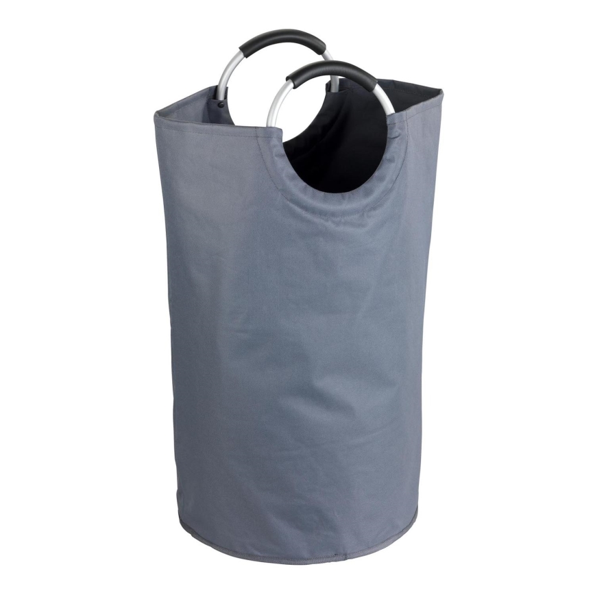 WENKO 3440803100 - Koš na prádlo JUMBO 38x72 cm antracit/stříbrná/černá