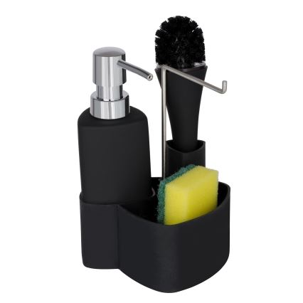 WENKO 3620127800 - Mycí set EMPIRE 11x19 cm černá/stříbrná