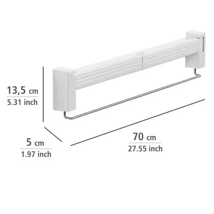 WENKO 3770013100 - Sušák na prádlo BUTTERFLY 70x13,5 cm stříbrná/bílá