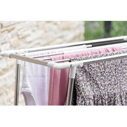 WENKO 3774020100 - Sušák na prádlo PROFI SINGLE 87x79 cm nerez/stříbrná/bílá