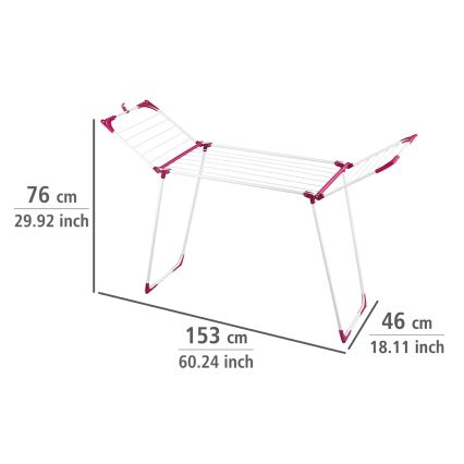 WENKO 3774021100 - Sušák prádla SUMMER DRY 153x76 cm bílá/růžová