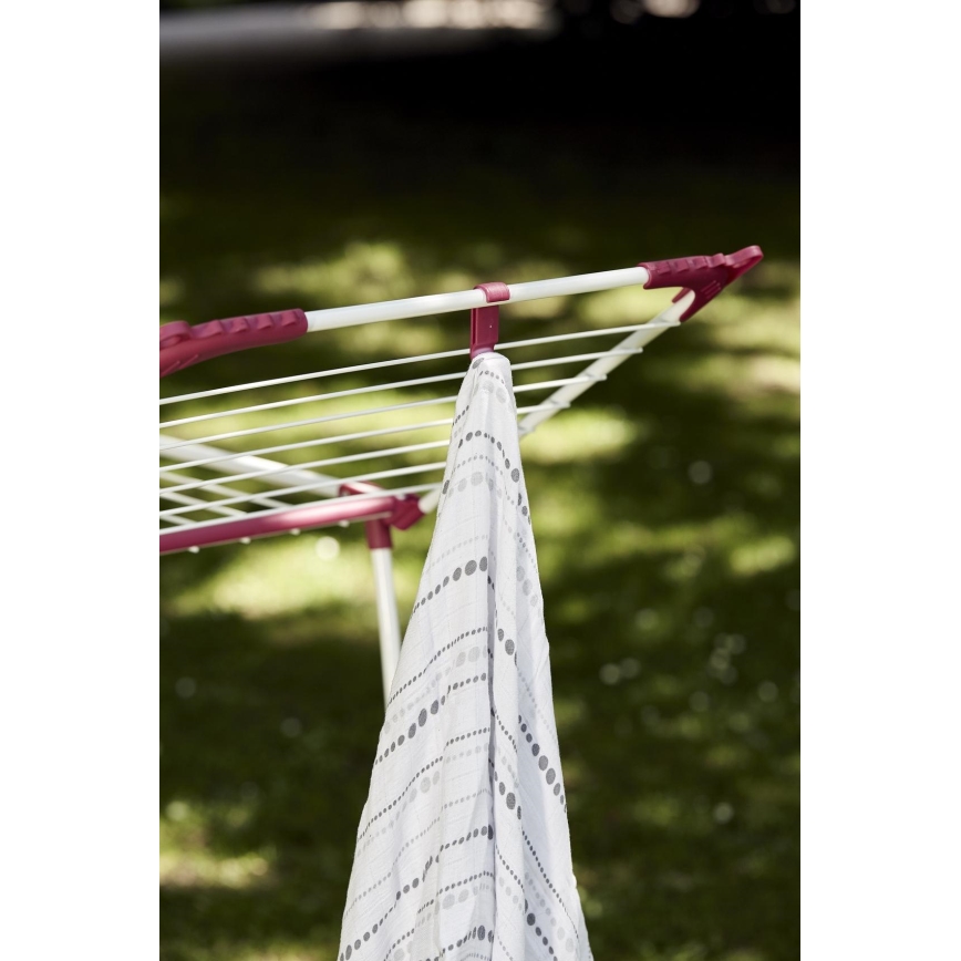 WENKO 3774021100 - Sušák prádla SUMMER DRY 153x76 cm bílá/růžová