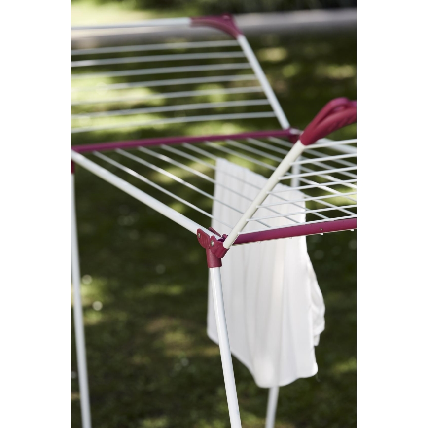 WENKO 3774021100 - Sušák prádla SUMMER DRY 153x76 cm bílá/růžová