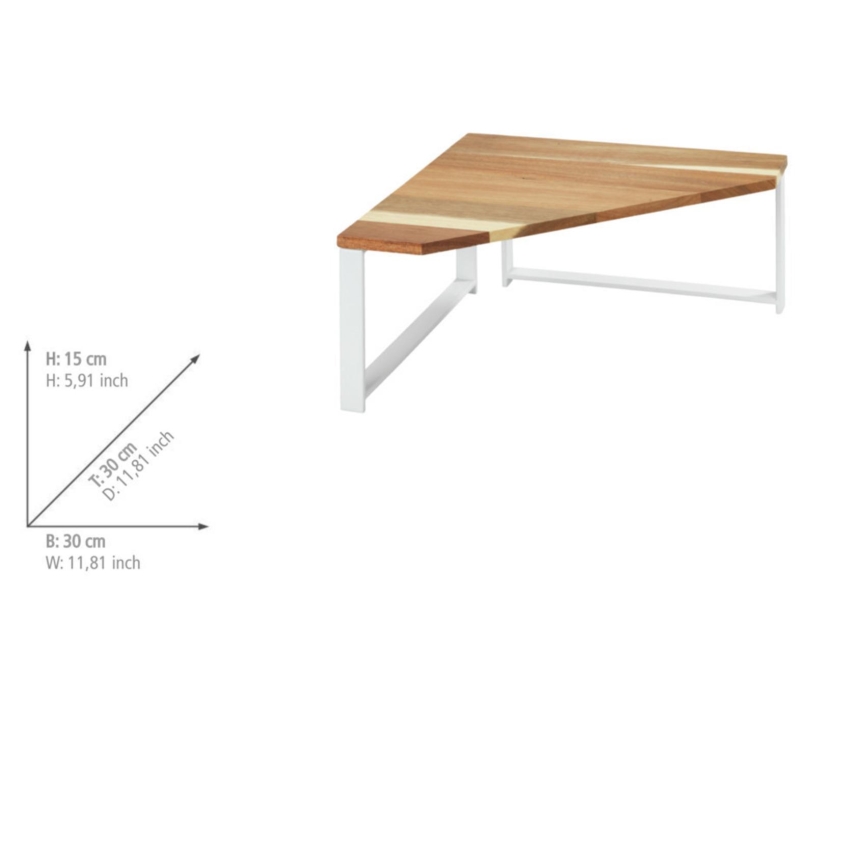 WENKO 53026100 - Polička LOUISA 30x30 cm bílá/hnědá