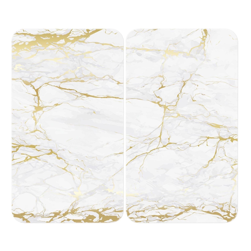 WENKO 53901100 - Kryt na sporák 30x52 cm bílá/šedá/čirá