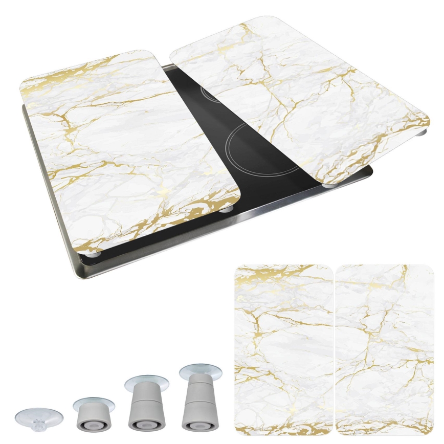 WENKO 53901100 - Kryt na sporák 30x52 cm bílá/šedá/čirá