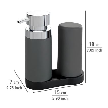 WENKO 54735100 - Mycí stanice EASY SQUEEZ-E 15x18 cm šedá/šedá