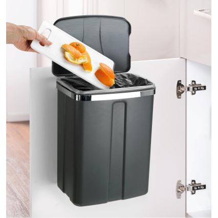 WENKO 54903100 - Koš DOOR-MOUNTED 26x36,5 cm šedá/stříbrná