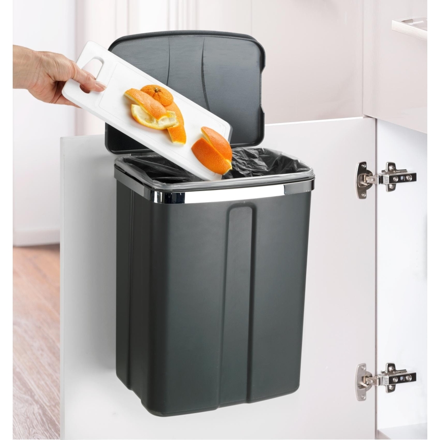 WENKO 54903100 - Koš DOOR-MOUNTED 26x36,5 cm šedá/stříbrná