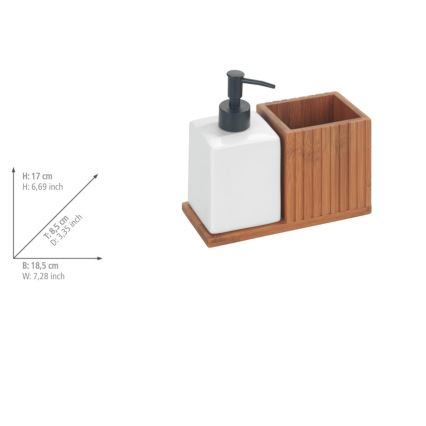WENKO 54944100 - Dávkovač mýdla MERA 18,5x17 cm hnědá