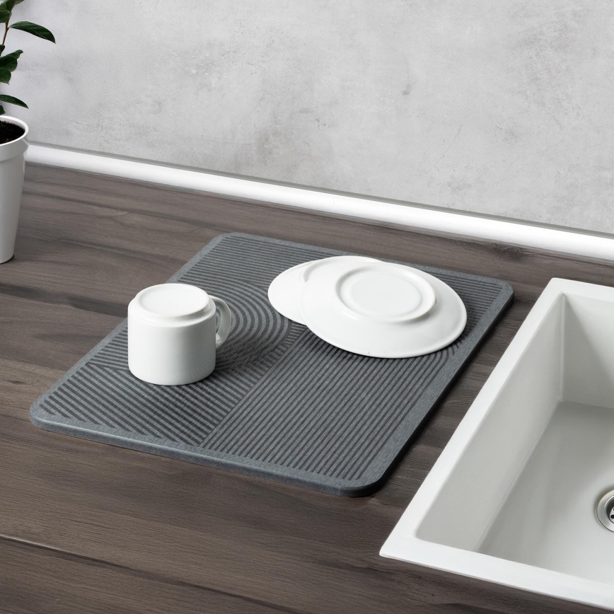 WENKO 54955100 - Odkapávací podložka DAMON 40x30 cm diatomit/šedá