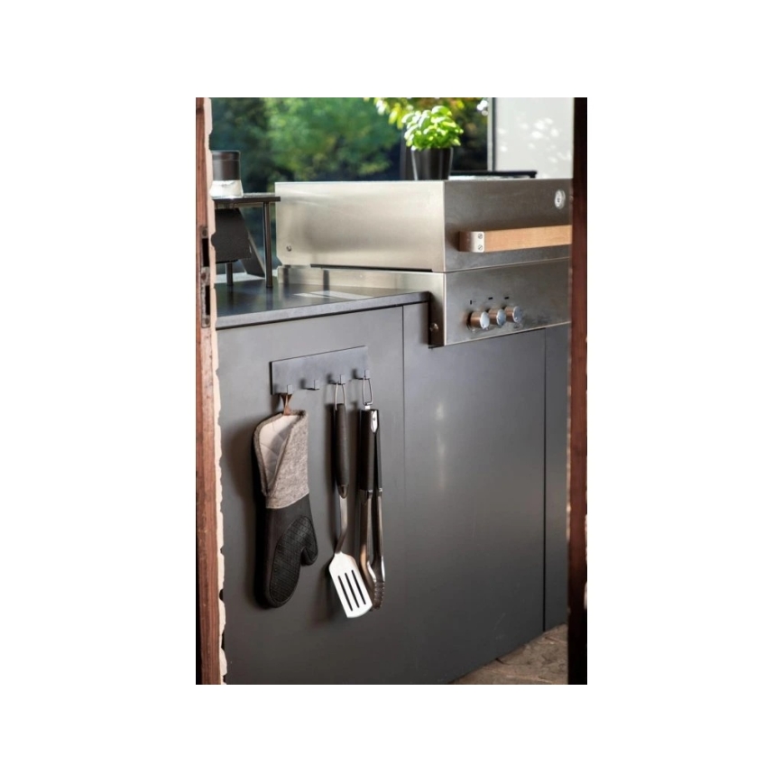 WENKO 55014100-Háček BLACK OUTDOOR KITCHEN 30x6,5 cm černá