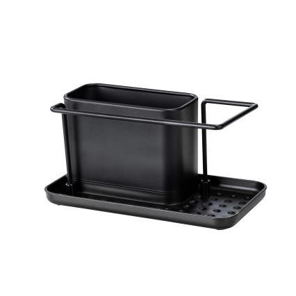 WENKO 55078100 - Organizér BLACK OUTDOOR KITCHEN 21x12 cm nerez/černá