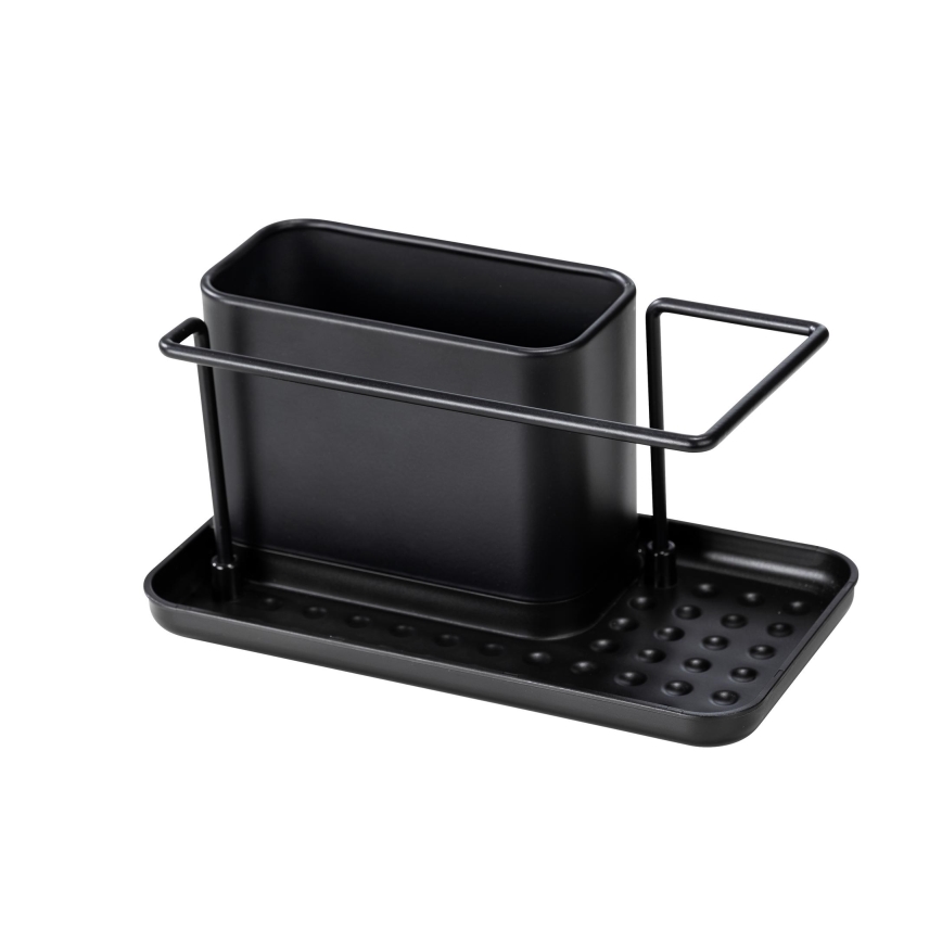 WENKO 55078100 - Organizér BLACK OUTDOOR KITCHEN 21x12 cm nerez/černá