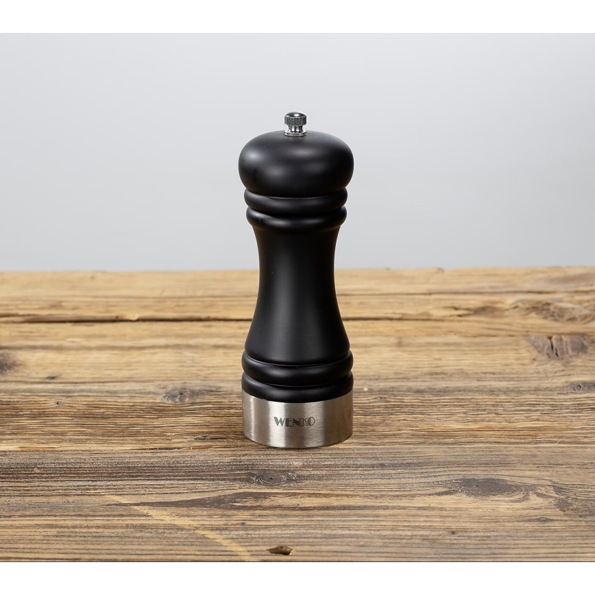 WENKO 55082100-Mlýnek na sůl BLACK OUTDOOR KITCHEN 5x17,5 cm stříbrná/černá/bílá