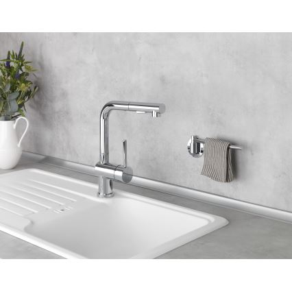 WENKO 5639100 - Držák na utěrky TURBO-LOC KÜCHE 23x6,5 cm nerez/stříbrná