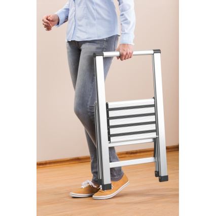 WENKO 601011100 - Schůdky ALU-DESIGN 44x101 cm stříbrná/černá