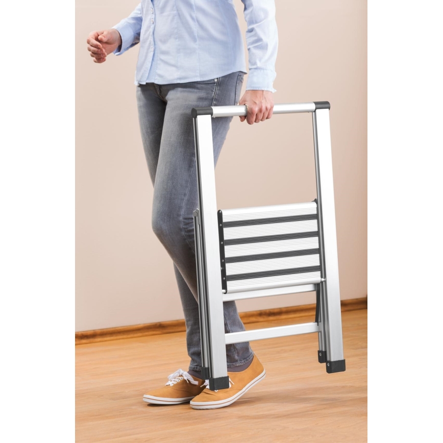 WENKO 601011100 - Schůdky ALU-DESIGN 44x101 cm stříbrná/černá