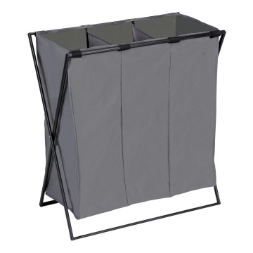 WENKO 71297800 - Koš na prádlo TRIO 69x76 cm šedá/černá
