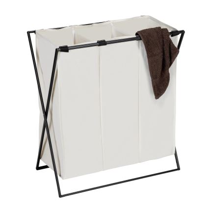 WENKO 71298800 - Koš na prádlo TRIO 69x76 cm krémová/černá
