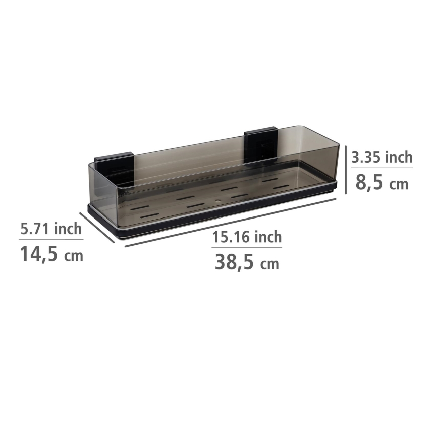 WENKO 71446800 - Polička VACUUM-LOC QUADRO ED 38,5x14,5 cm černá